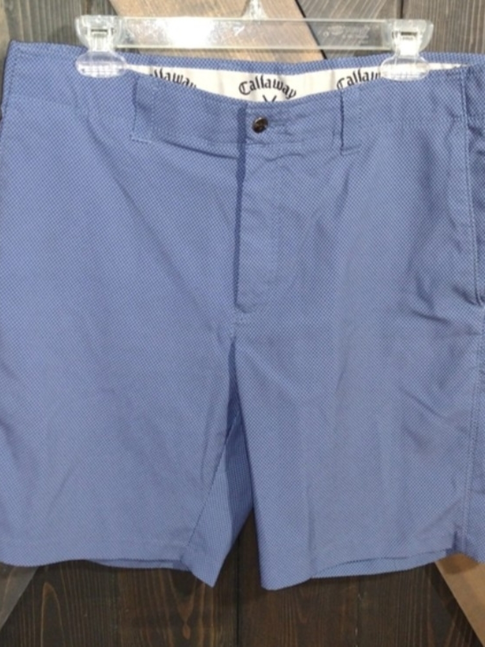 Callaway Blue Micro-Pattern Flat Front Golf Shorts